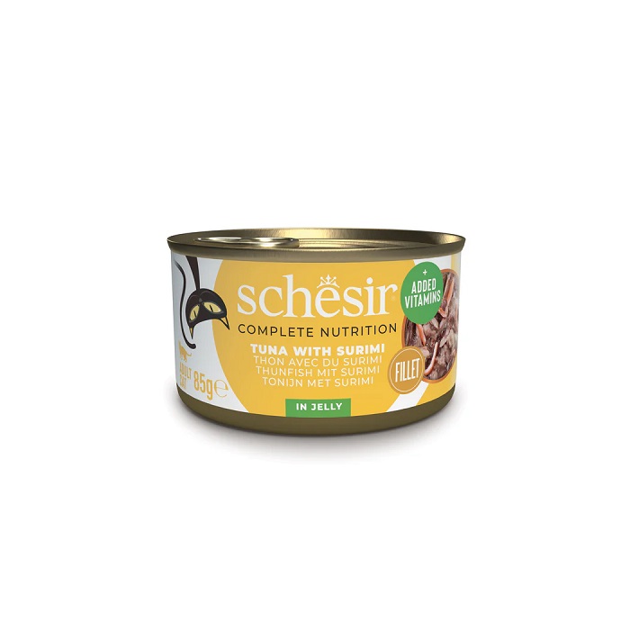 SCHESIR 吞拿魚蟹肉貓主食啫喱罐頭 85g