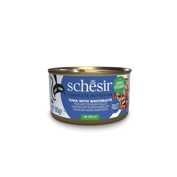 SCHESIR 吞拿魚白飯魚貓主食啫喱罐頭 85g