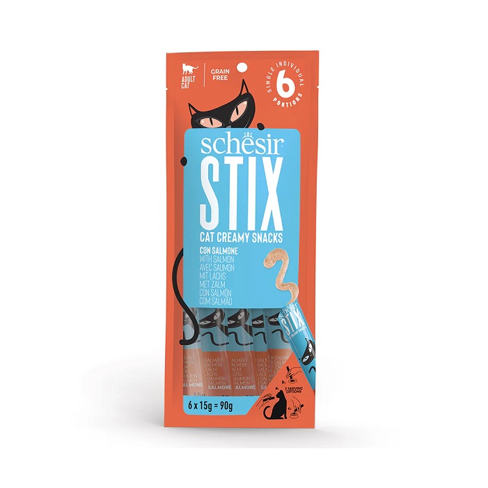 SCHESIR STIX 無穀貓條三文魚口味 6x15g
