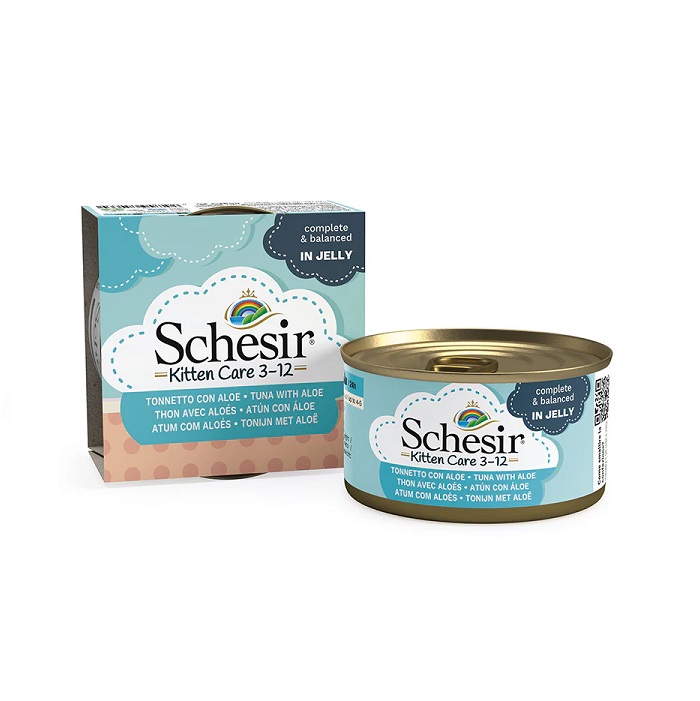 SCHESIR 天然吞拿魚蘆薈飯幼貓罐 85g