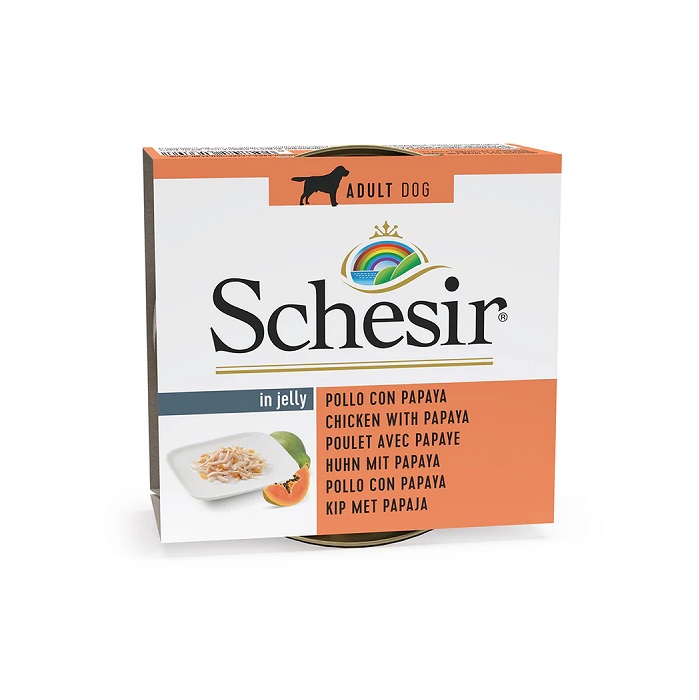 SCHESIR 天然雞肉絲木瓜飯狗罐 150g