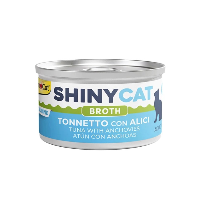 GIMBORN GIMCAT SHINYCAT 吞拿魚鳳尾魚湯汁貓罐頭 70g