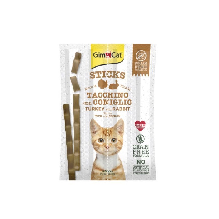 GIMBORN GIMCAT STICKS TURKEY & RABBIT GRAIN FREE 4pcs