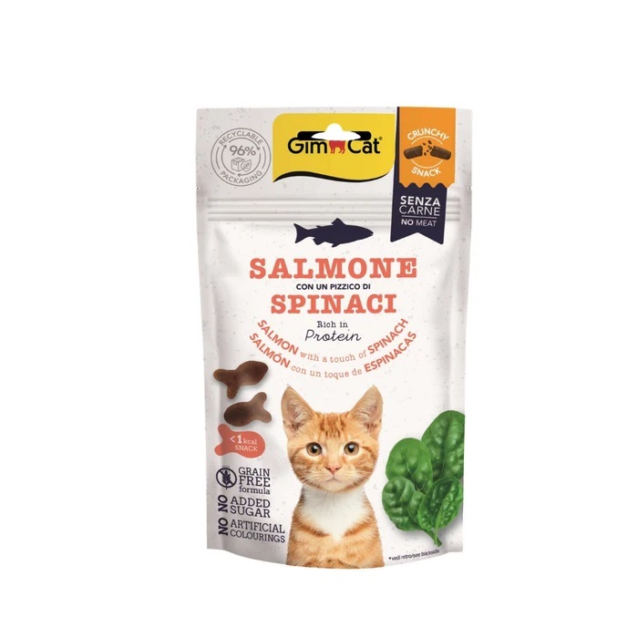 GIMBORN GIMCAT GRAIN-FREE CRISPY SALMON AND SPINACH SNACK  50g