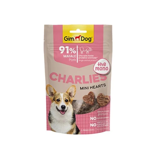 GIMBORN GIMDOG 犬用單一蛋白無穀愛心豬肉片 70g
