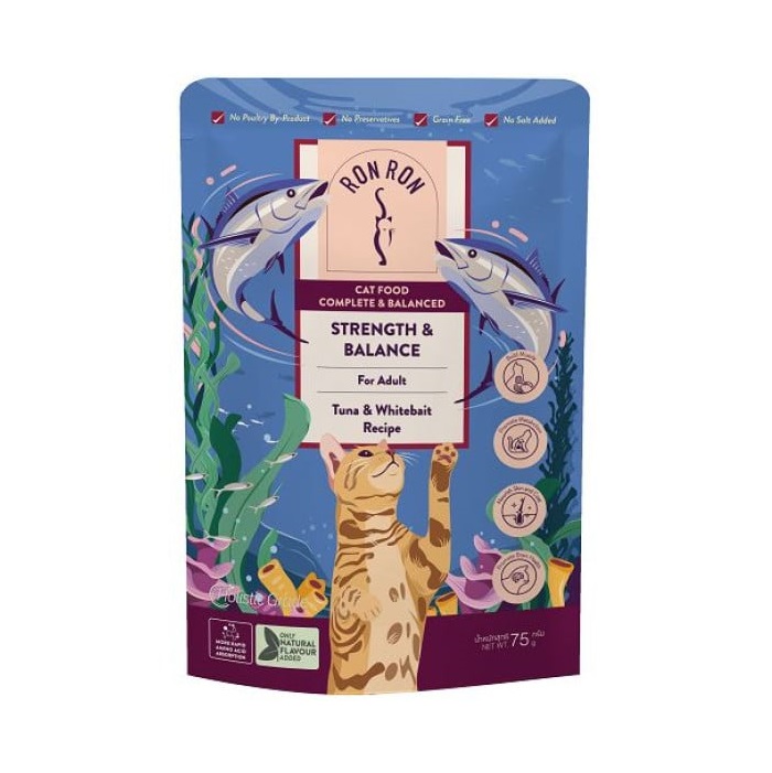 RON RON 吞拿銀魚海帶高湯成貓主食包 75g