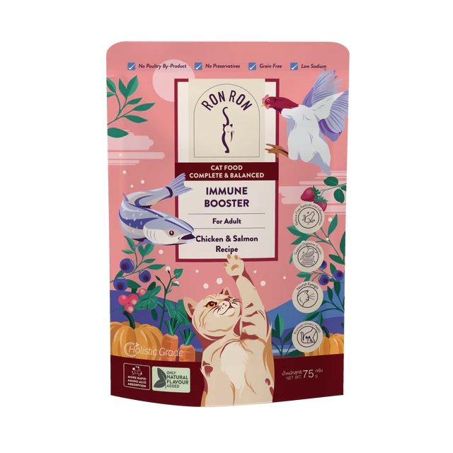 RON RON 雞肉三文魚蔬菜湯成貓主食包 75g