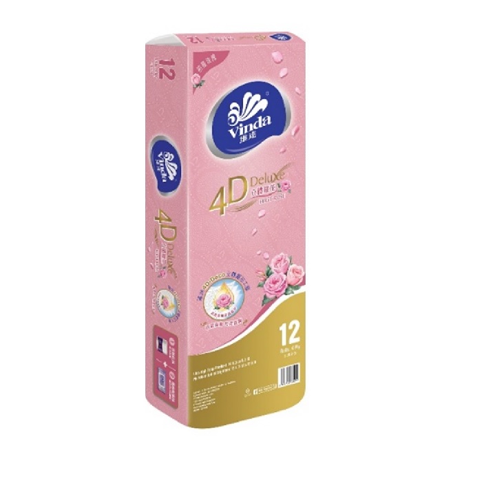 維達 4D DELUXE 4-PLY 立體壓花初晨玫瑰衛生紙 12卷