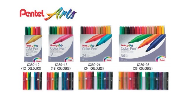 PENTEL S360-12 簽字筆 <12色套裝>