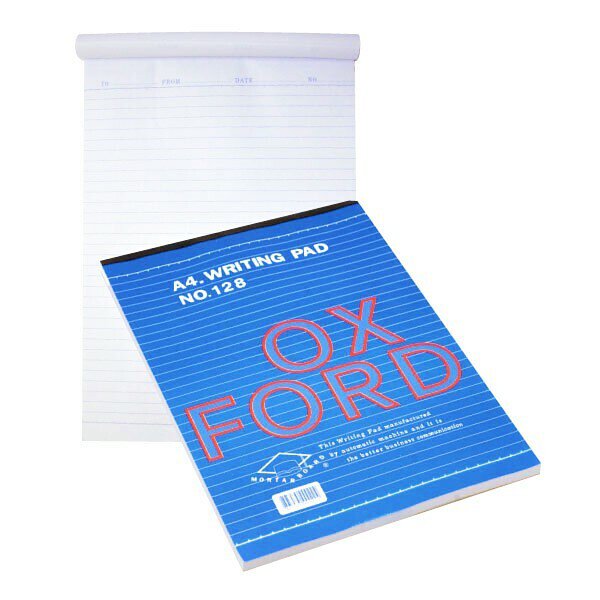 OXFORD 128 A4 WRITING PAD