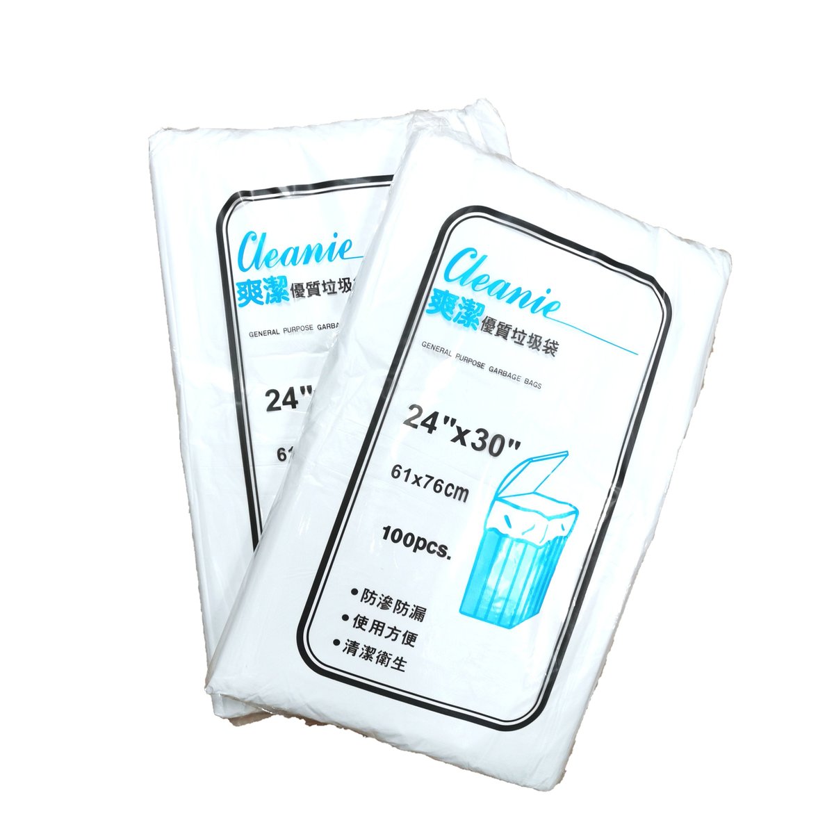WHITE GARBAGE BAGS 24" X 30" X 100PCS