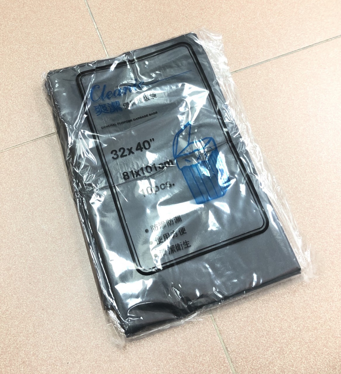 特厚黑色垃圾袋 32" X 40" X 10個