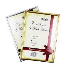 A4 PLASTIC CERTIFICATE FRAME