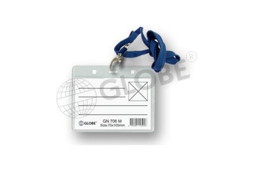 GLOBE NAME BADGE WITH NECK STRING (GN706PS)