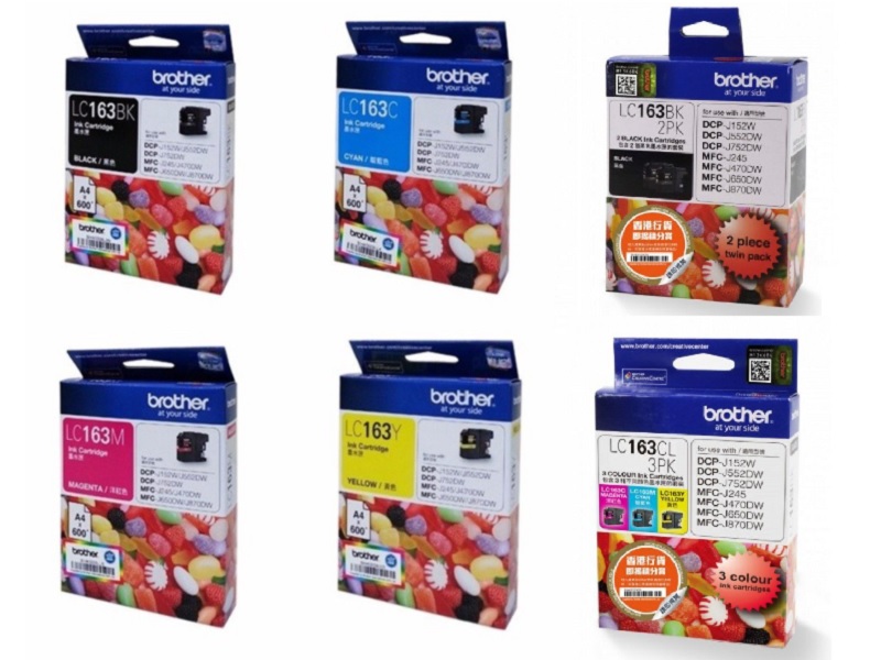 BROTHER LC163 HIGH CAPACITY GENUINE INK CARTRIDGE