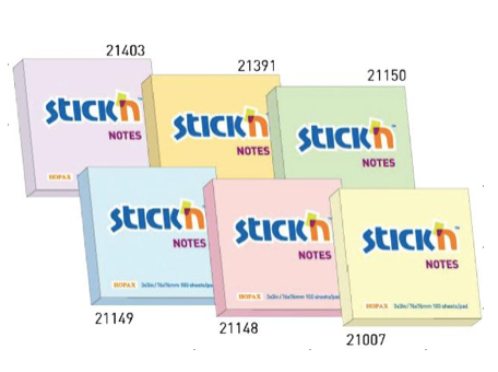 STICK'N 告事贴 3" x 3" (6色可选)