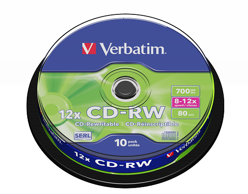 VERBATIM CD-RW 可燒錄光碟 (10隻) - 43480