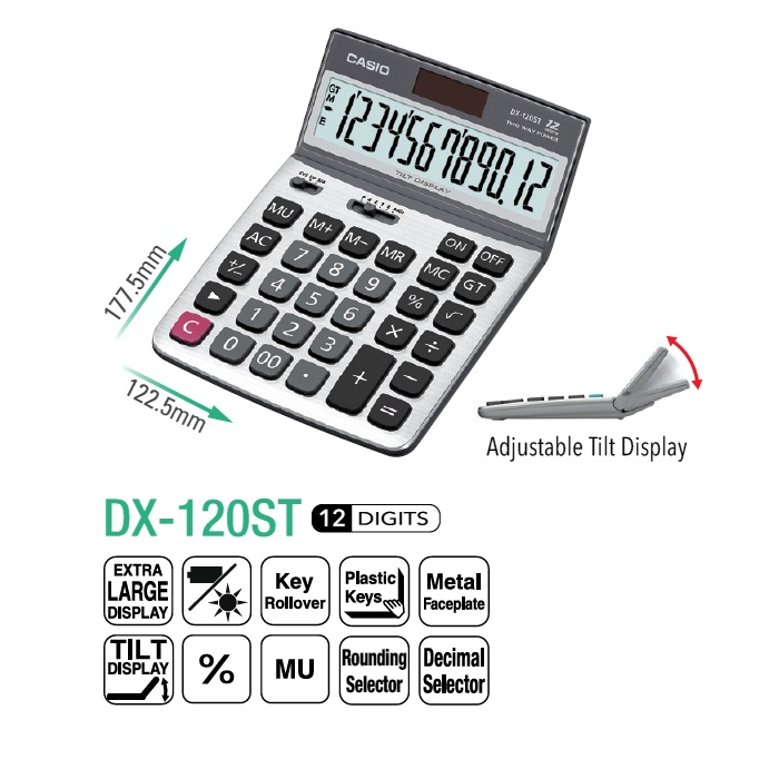CASIO DX-120ST CALCULATOR (12 DIGIT)