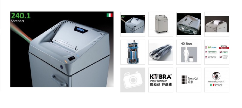 KOBRA 眼镜蛇 (快速) 中小型 碎纸机 240.1 C2  ( 1.9x15MM 碎粒)
