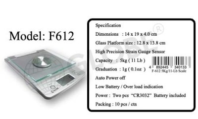 GLOBE F-612 玻璃盤電子磅